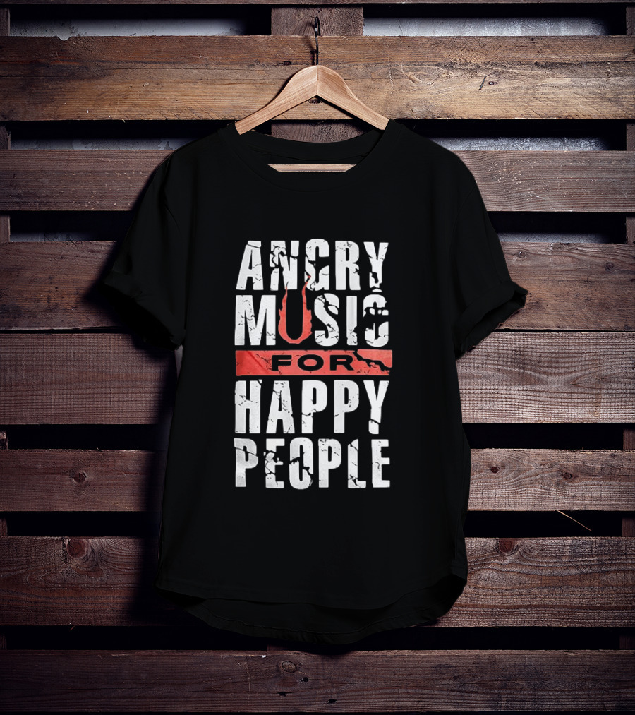 Angry Music For Happy People Red Lightning Bold T-Shirt