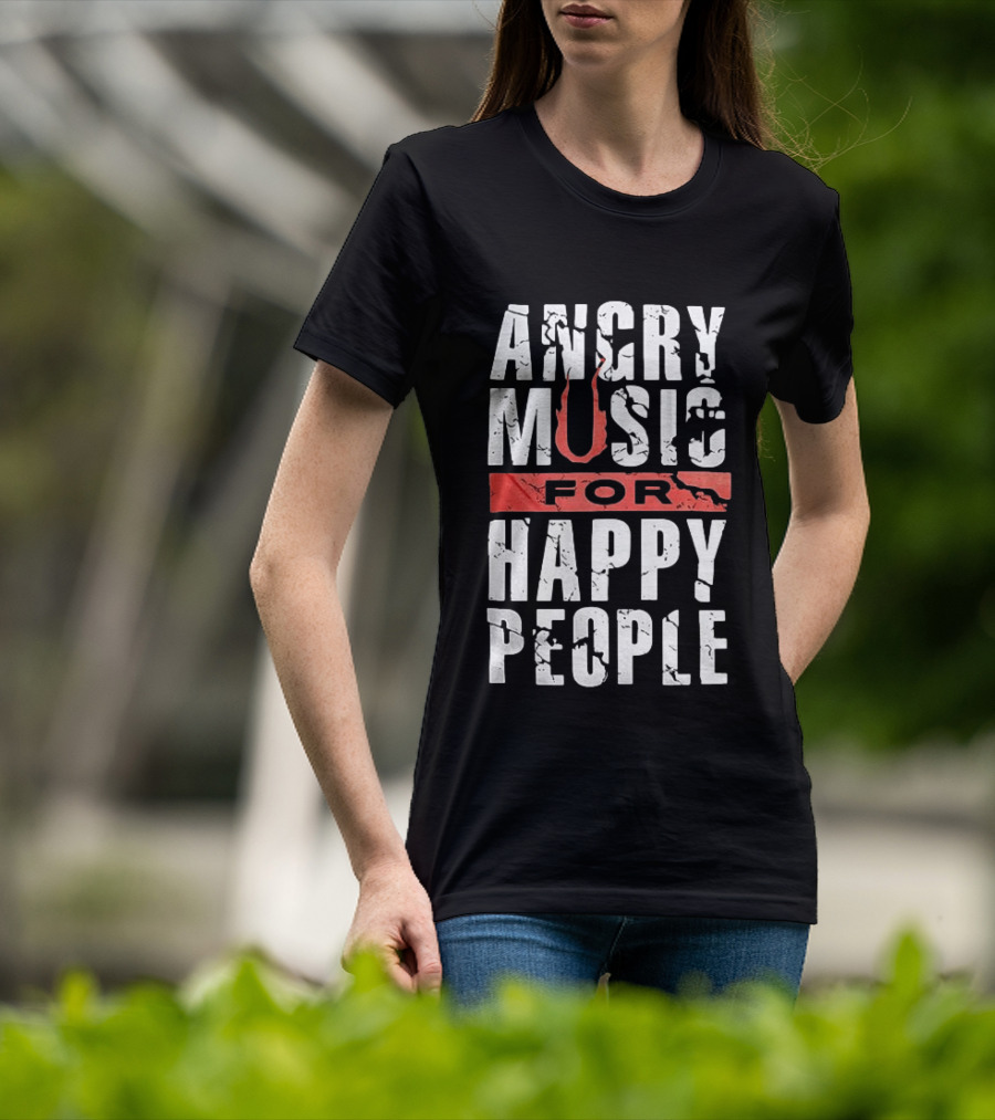 Angry Music For Happy People Red Lightning Bold T-Shirt