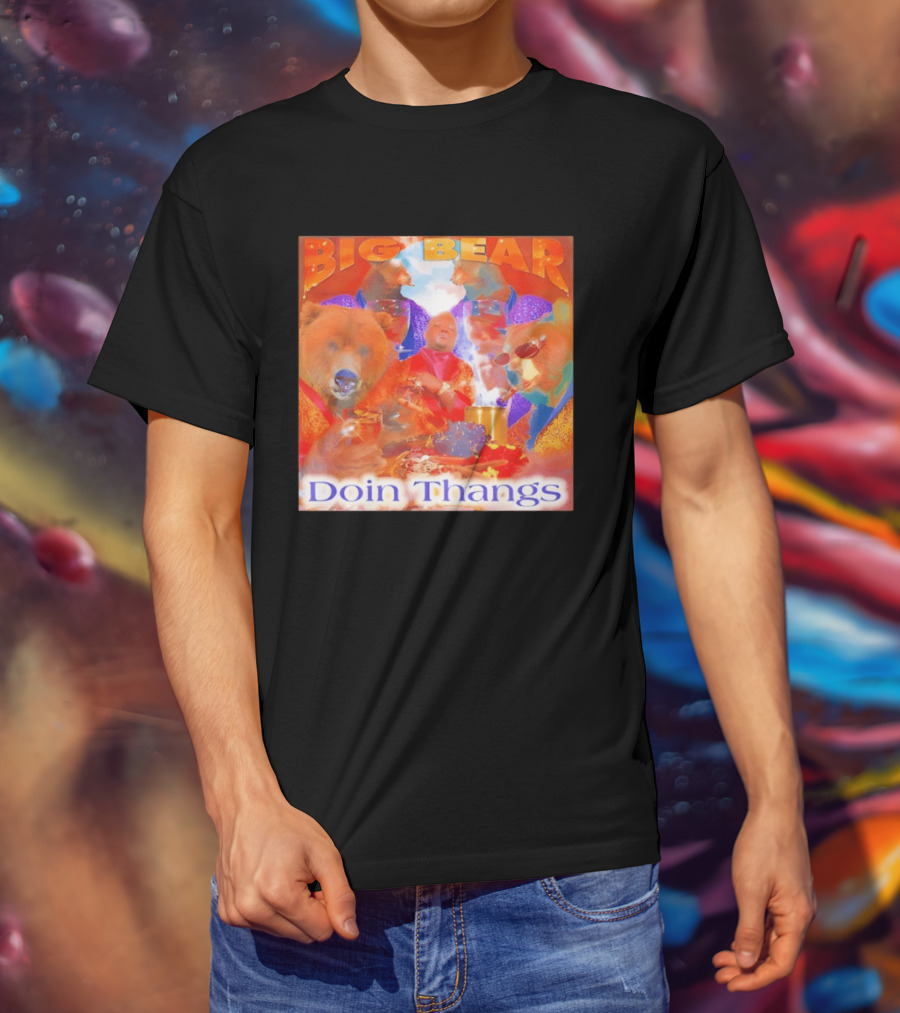Big Bear Doin Thangs Album Cover Collage T-Shirt