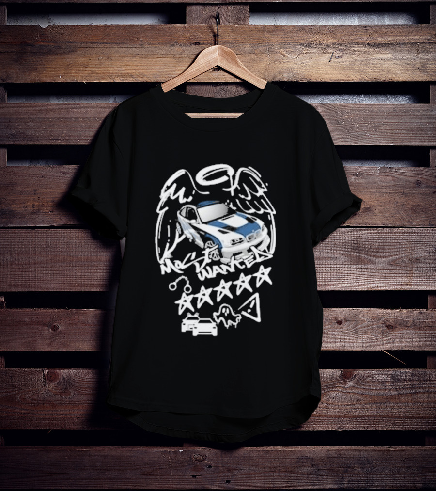 BMW M3 E46 Most Wanted Halo Angel Wings Five Stars T-Shirt