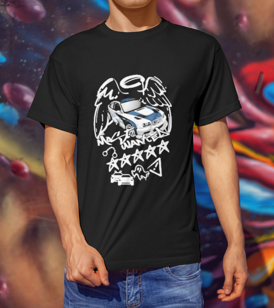 BMW M3 E46 Most Wanted Halo Angel Wings Five Stars T-Shirt