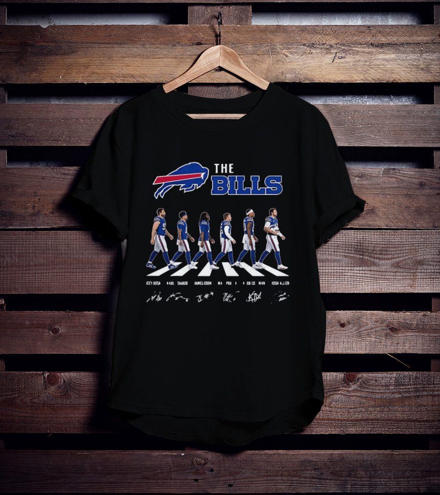 Buffalo Bills Player Abbey Road Crossing With Signatures T-Shirt