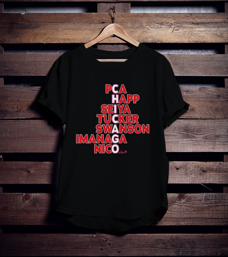 PCA Happ Seiya Tucker Swanson Imanaga Nico Chicago Bulls T-Shirt