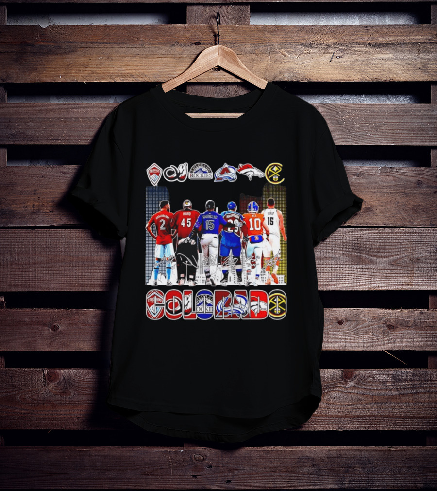 Colorado Rapids Mammoth Rockies Avalanche Broncos Nuggets Players Signatures T-Shirt