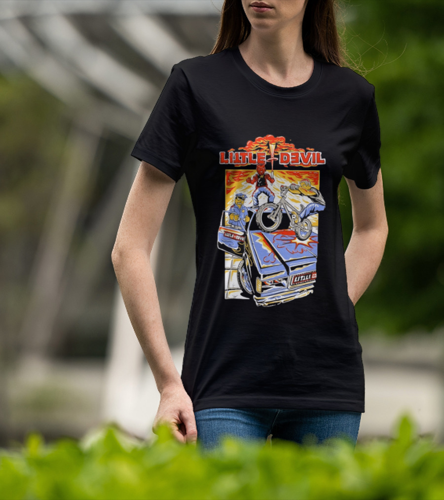 Little Devil BMX Police Chase Red Character And Van T-Shirt