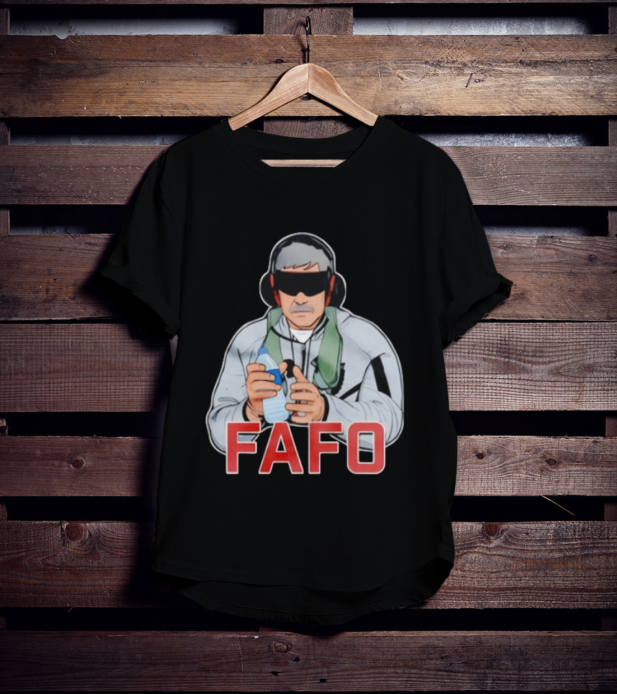 FAFO Maduro Character With Headphones And Water Bottle T-Shirt