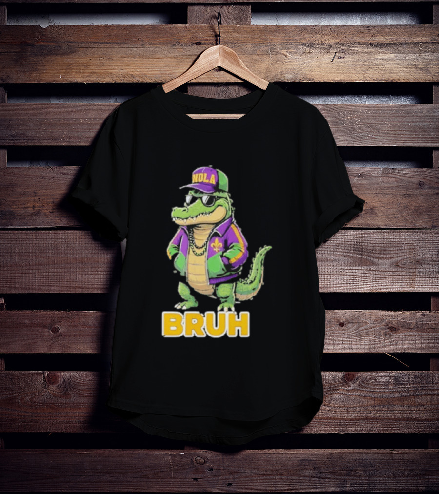 New Orleans Alligator Nola Bruh Mardi Gras Party Vibe T-Shirt