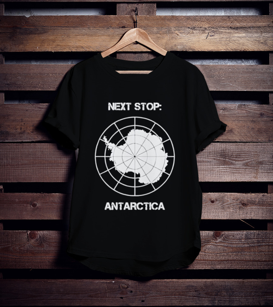 Next Stop Antarctica Map Outline Adventure T-Shirt