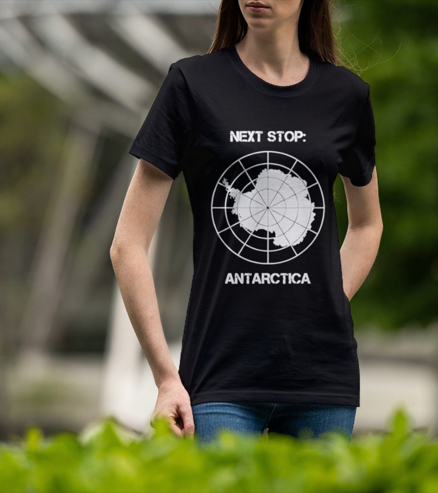 Next Stop Antarctica Map Outline Adventure T-Shirt