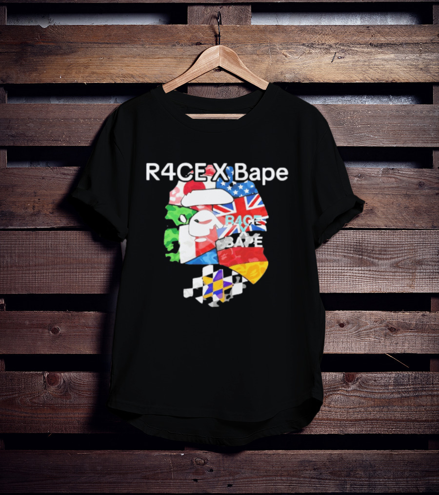 R4CE X Bape International Flags Collaboration T-Shirt