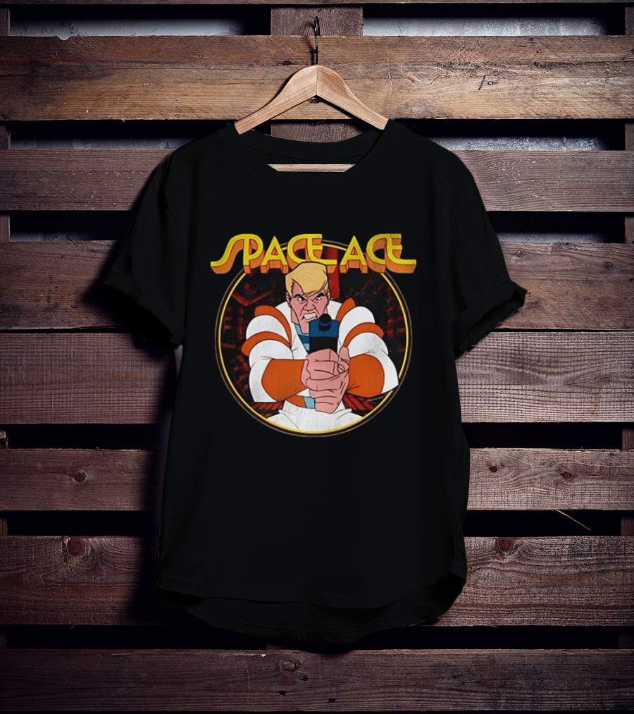 Space Ace Classic Video Game Hero With Blaster T-Shirt