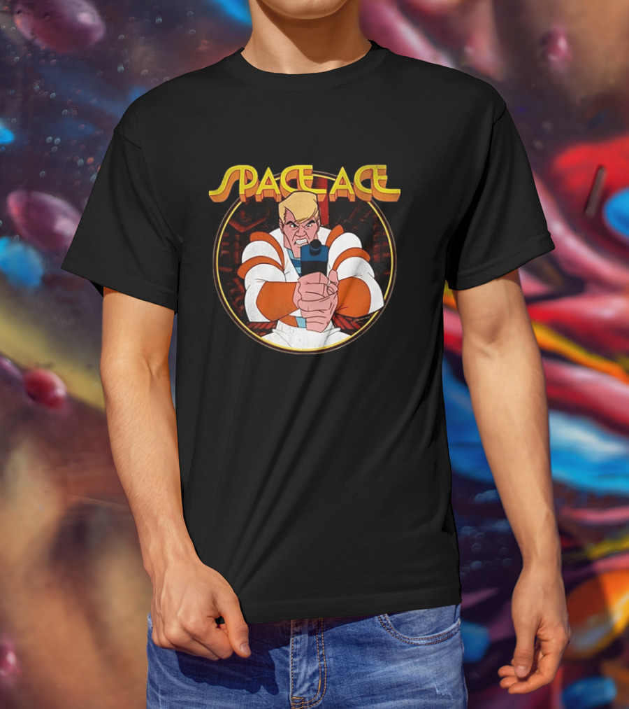 Space Ace Classic Video Game Hero With Blaster T-Shirt