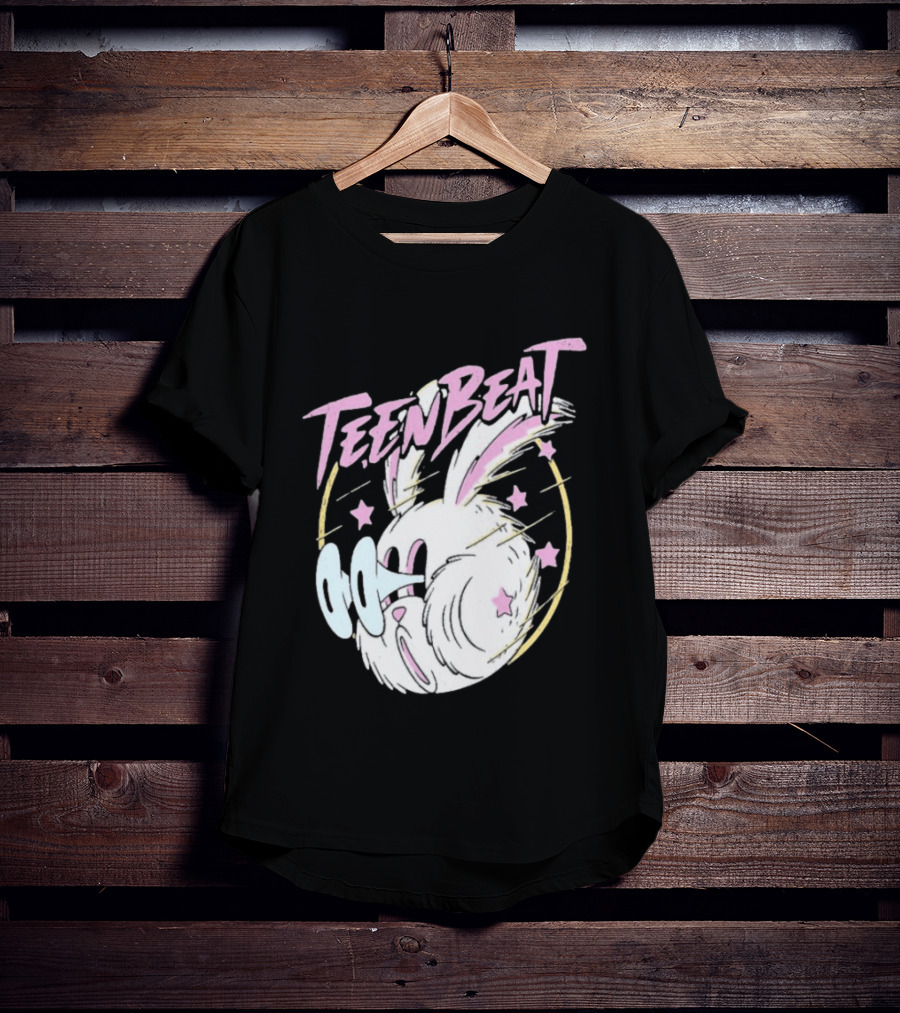 Teen Beat Blink Bunny Whimsical Pastel Stars Emo Vibe T-Shirt