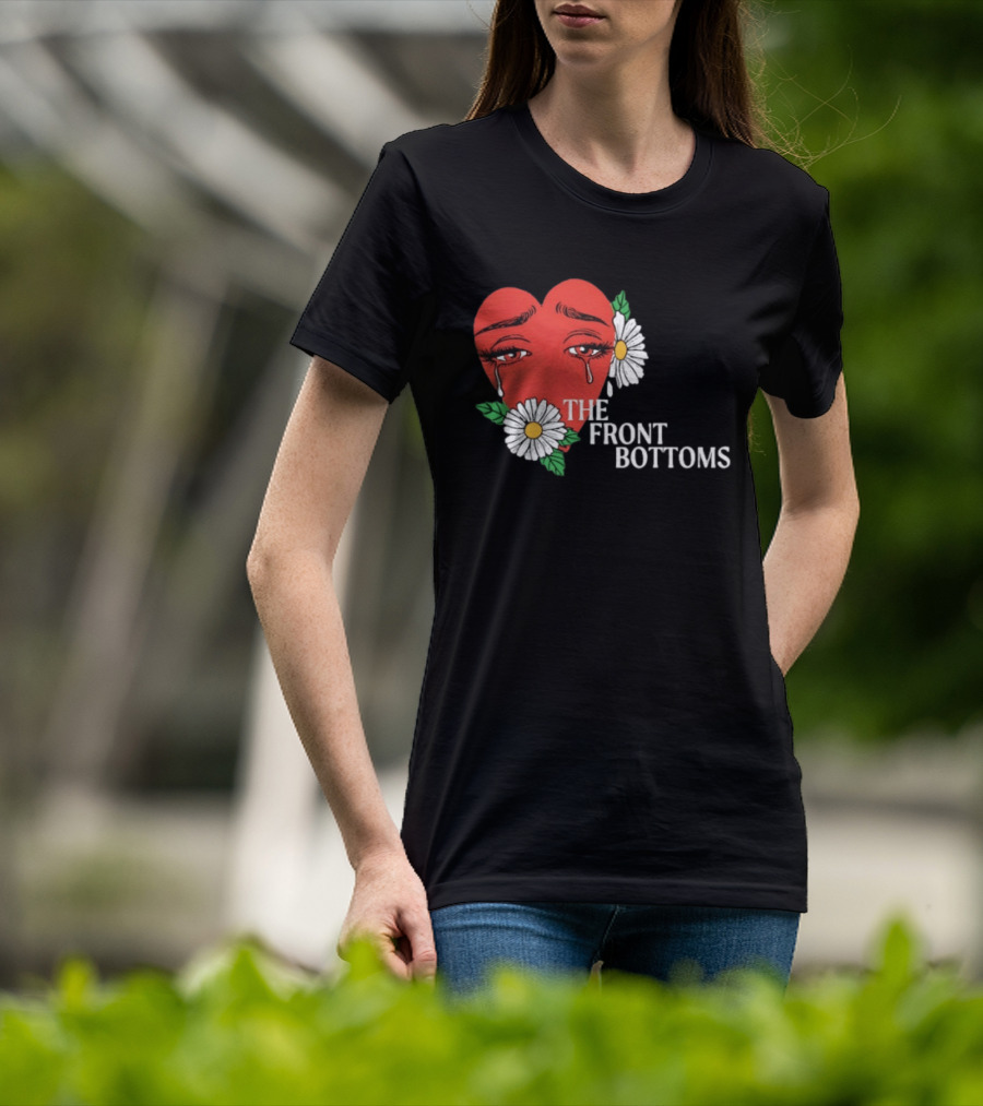 The Front Bottoms Heart With Crying Eyes And Daisies T-Shirt