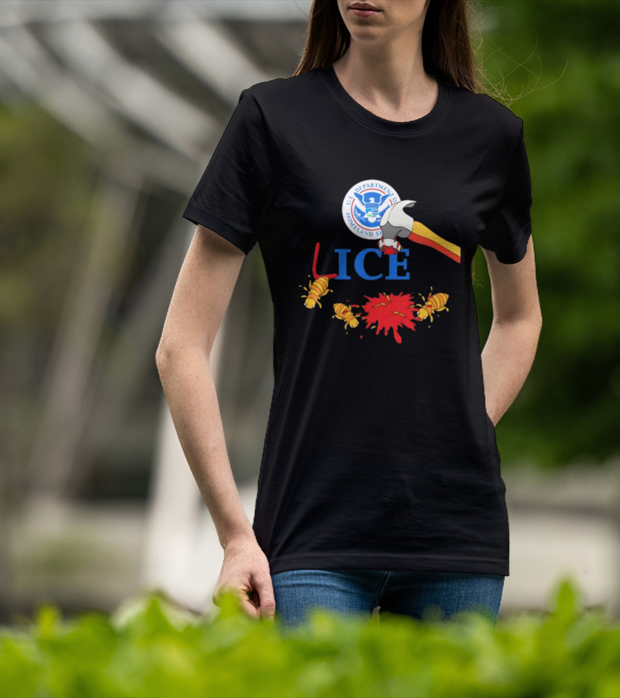 U.S. Department Of Homeland Security ICE Lice Hammer Bugs T-Shirt