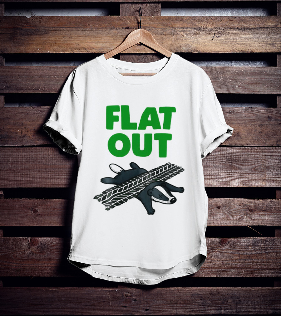Flat Out Badger Roadkill Humorous T-Shirt