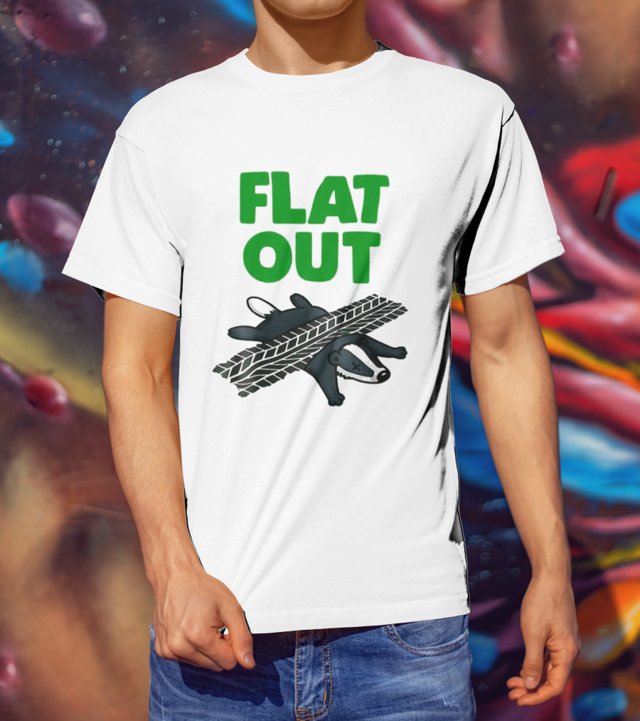 Flat Out Badger Roadkill Humorous T-Shirt