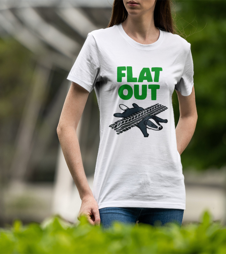 Flat Out Badger Roadkill Humorous T-Shirt