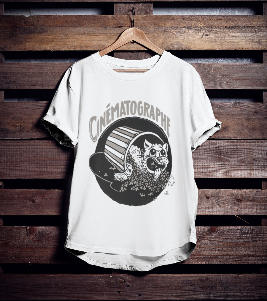 Cinématographe Feral Popcorn Cat Burst T-Shirt