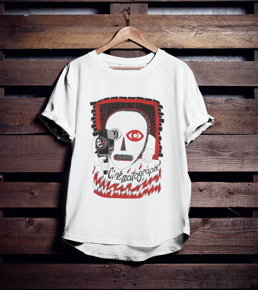 Cinématographe Peeping Tom Red Mask Camera T-Shirt