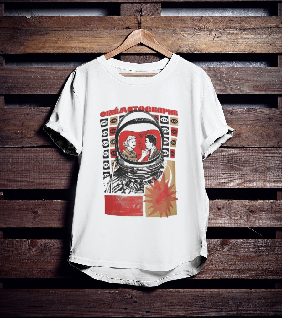 Cinématographe Pulp Fiction Astronaut Retro Sci Fi Pop T-Shirt