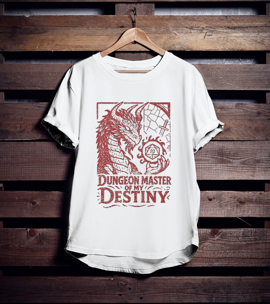 Dungeon Master Of My Destiny 20 Sided Dice Dragon Dungeons And Dragons T-Shirt