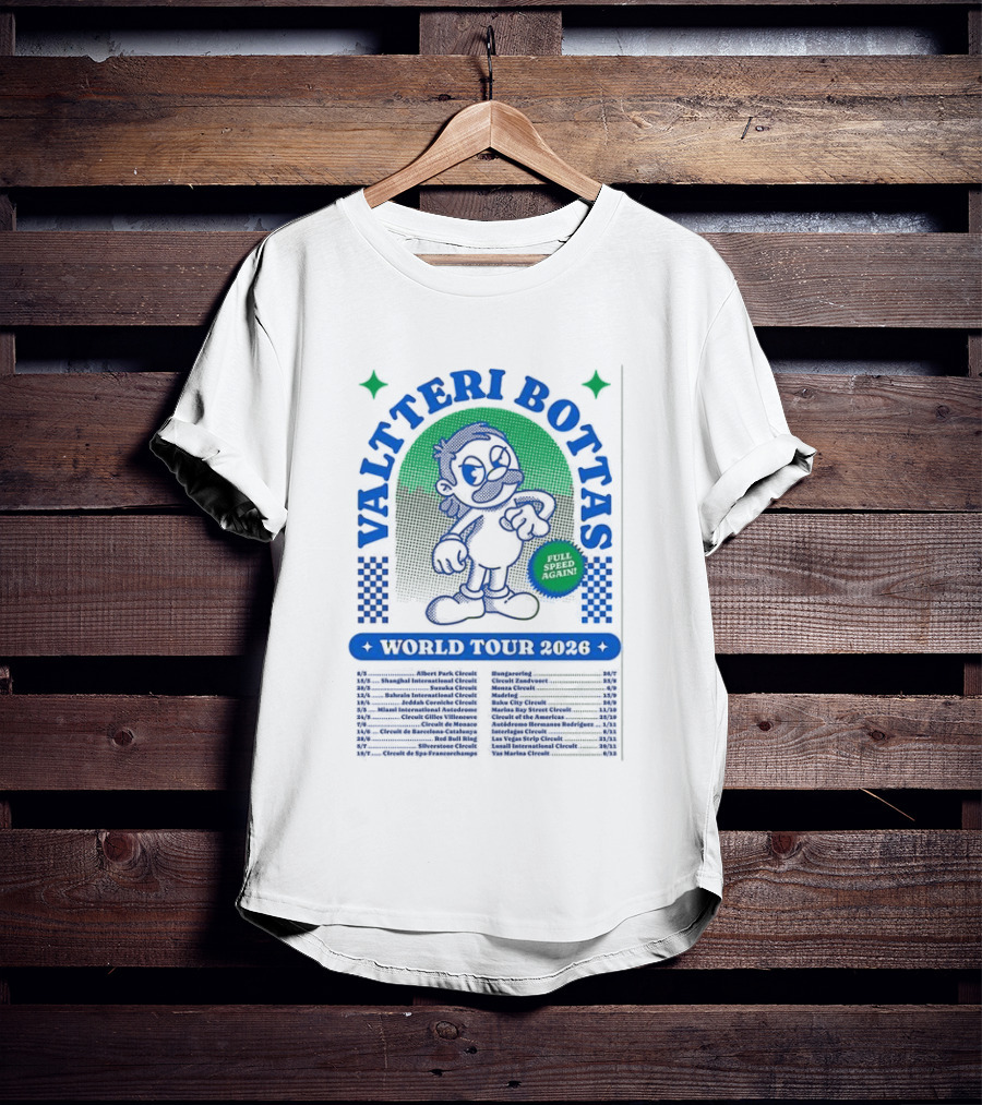 Valtteri Bottas World Tour 2026 Full Speed Again Racing T-Shirt