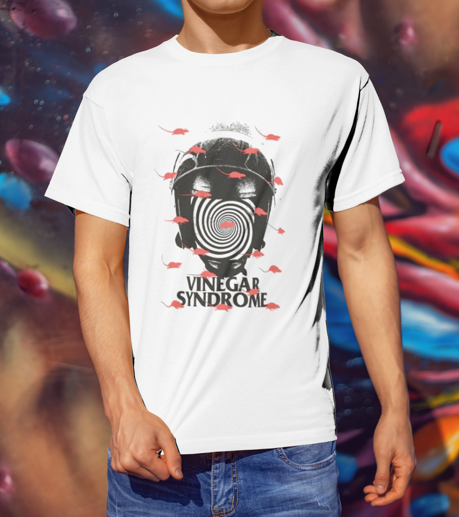 Vinegar Syndrome Ratpocalypse Rats Gas Mask Swirl Red Rodents T-Shirt