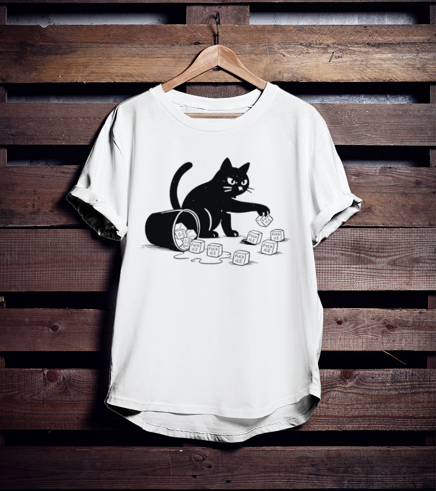 Black Cat Anti Trump Fuck Ice T-Shirt