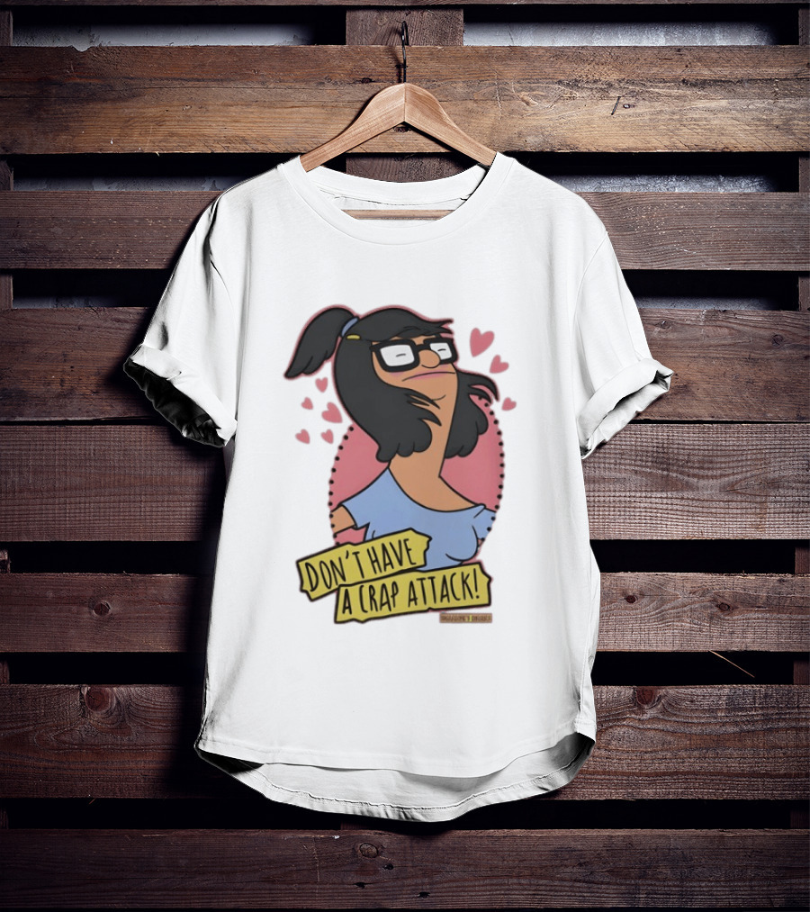 Bob's Burgers Don't Have A Crap Attack Character Graphic With Pink Hearts T-Shirt