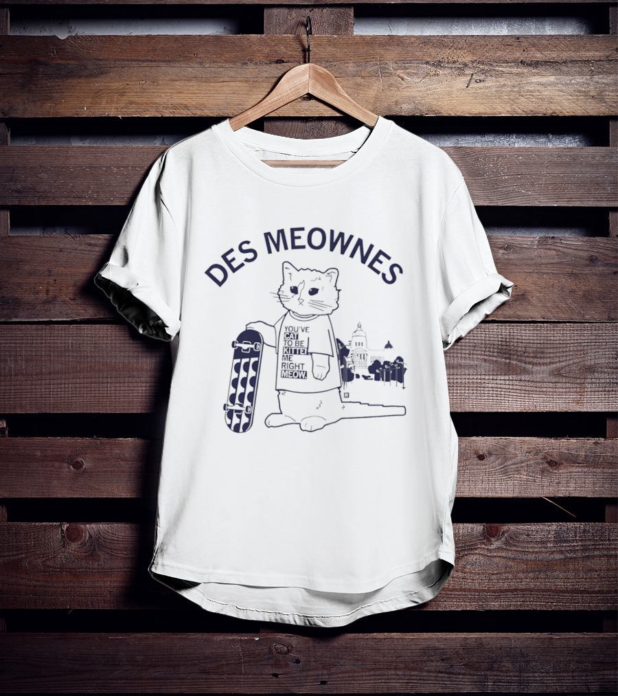 Des Meownes Cat Skateboarding Capitol Building T-Shirt