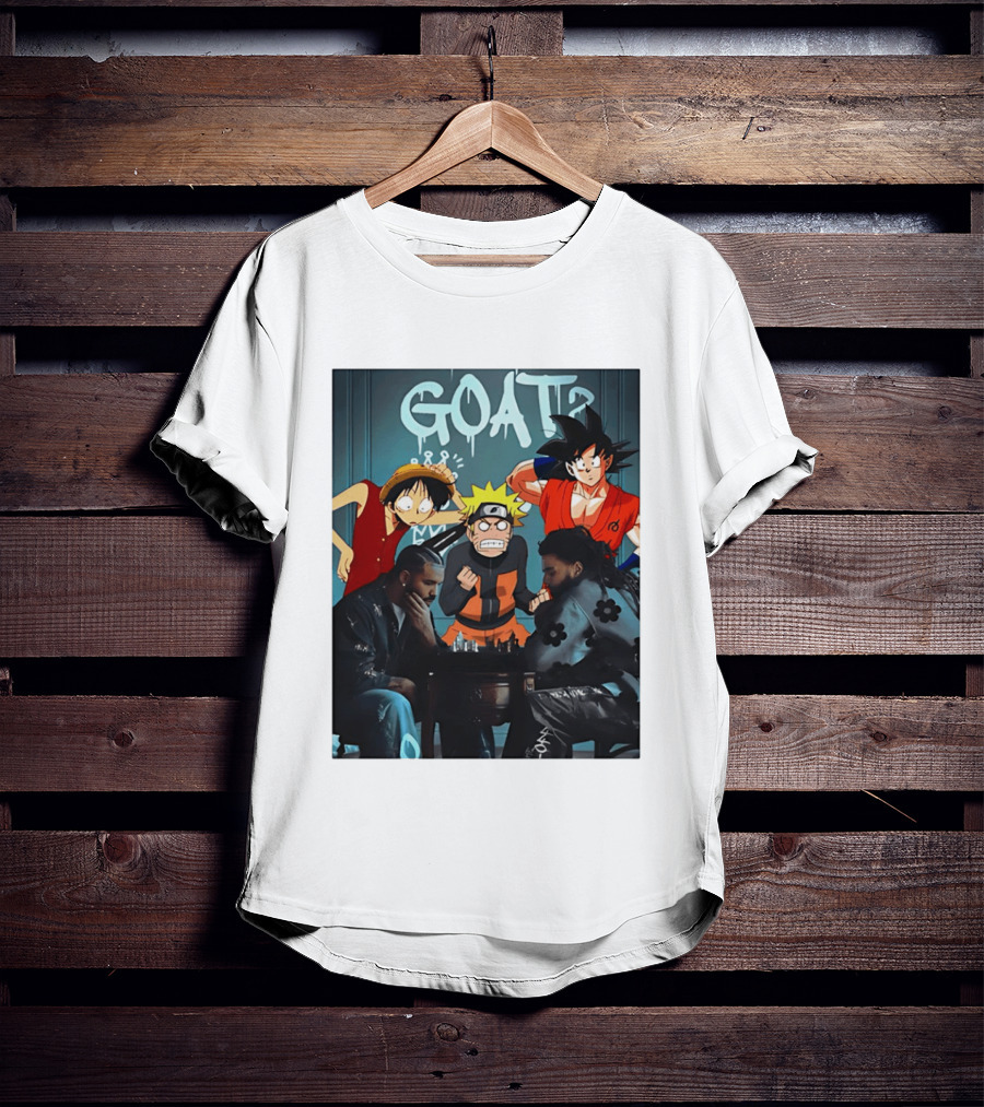 Drake 21 Savage GOAT Monkey D. Luffy Naruto Uzumaki Goku Chess Table T-Shirt