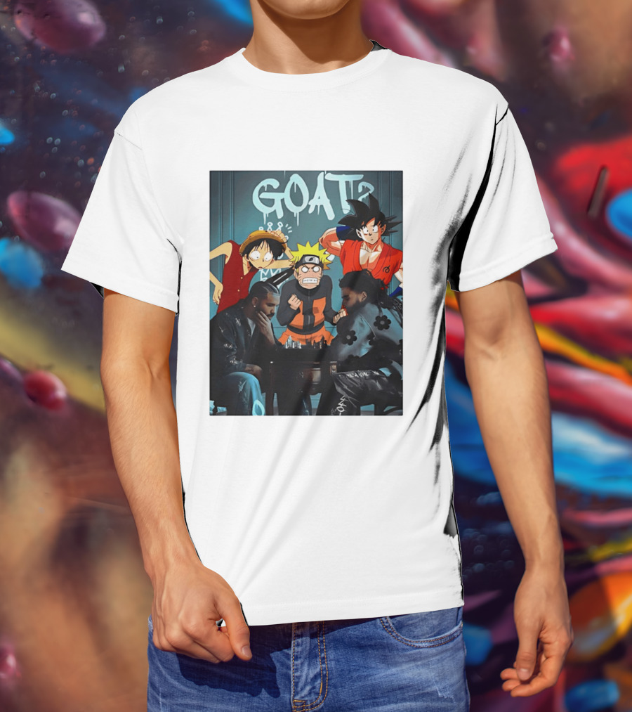 Drake 21 Savage GOAT Monkey D. Luffy Naruto Uzumaki Goku Chess Table T-Shirt