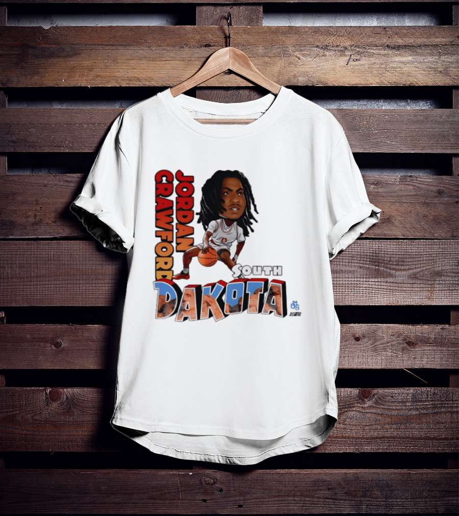 Jordan Crawford South Dakota Basketball Player Cartoon Sports T-Shirt