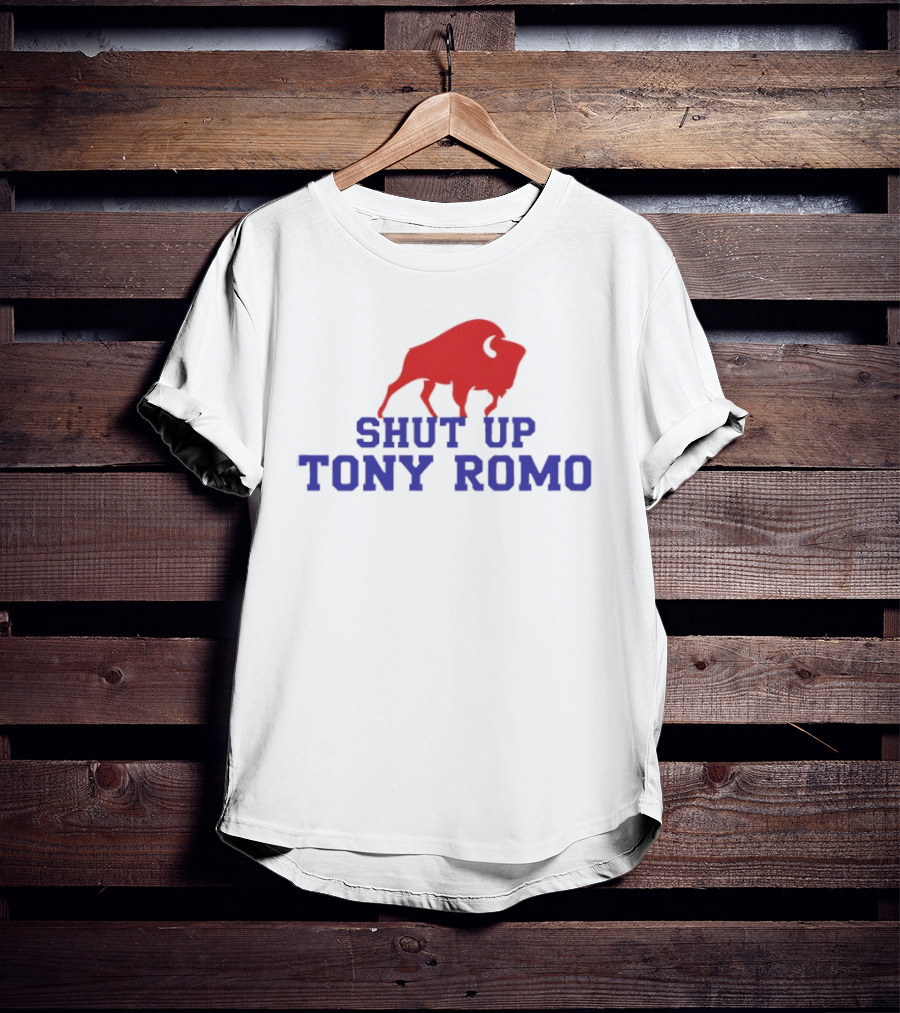 Shut Up Tony Romo Buffalo Bison Red Blue T-Shirt