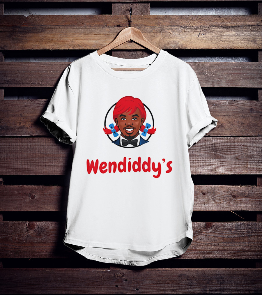 Wendiddy's Red Hair Blue Bow Pigtails T-Shirt
