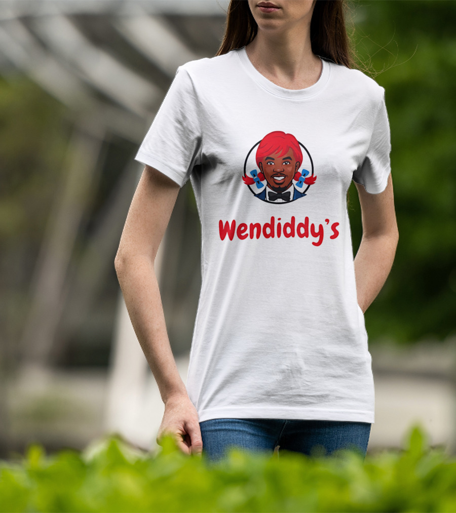 Wendiddy's Red Hair Blue Bow Pigtails T-Shirt