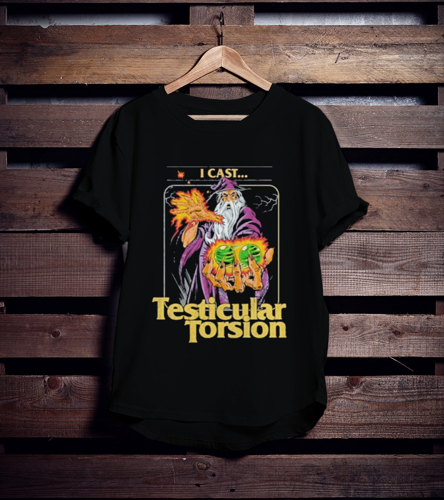 Aidan Wachter I Cast Testicular Torsion Wizard Magic Spell T-Shirt