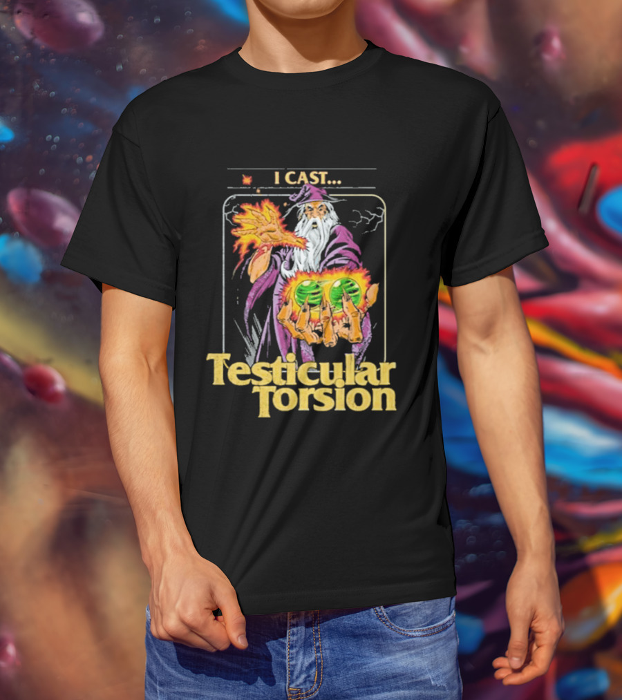 Aidan Wachter I Cast Testicular Torsion Wizard Magic Spell T-Shirt