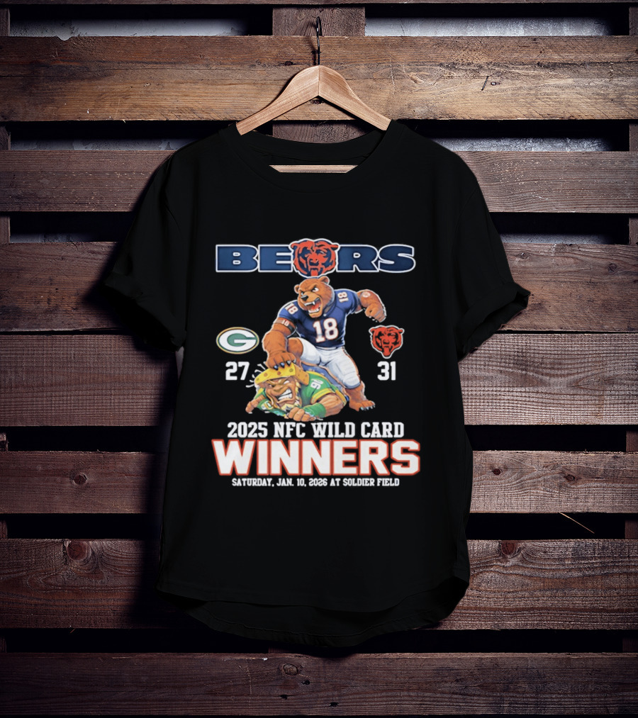 Bears 2025 NFC Wild Card Winners January 14 Soldier Field Packers 27 Bears 31 T-Shirt