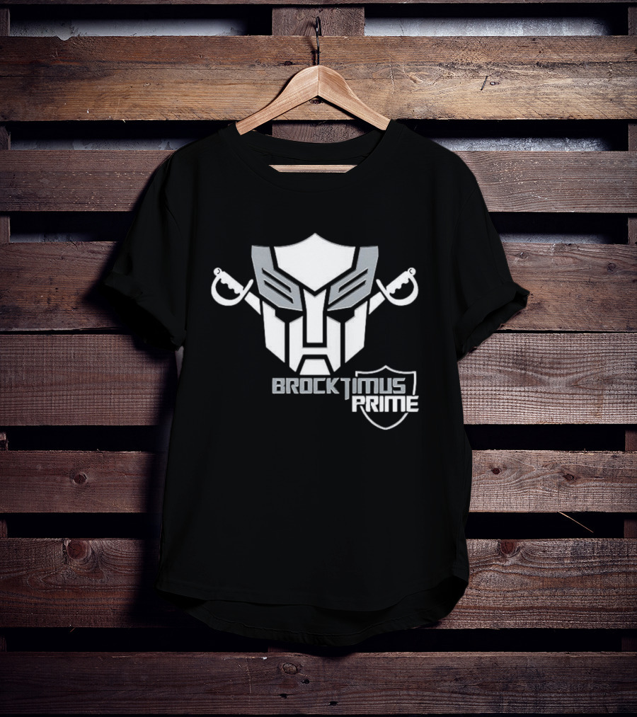 Brocktimus Prime Transformers Las Vegas Raiders Silver Shield T-Shirt