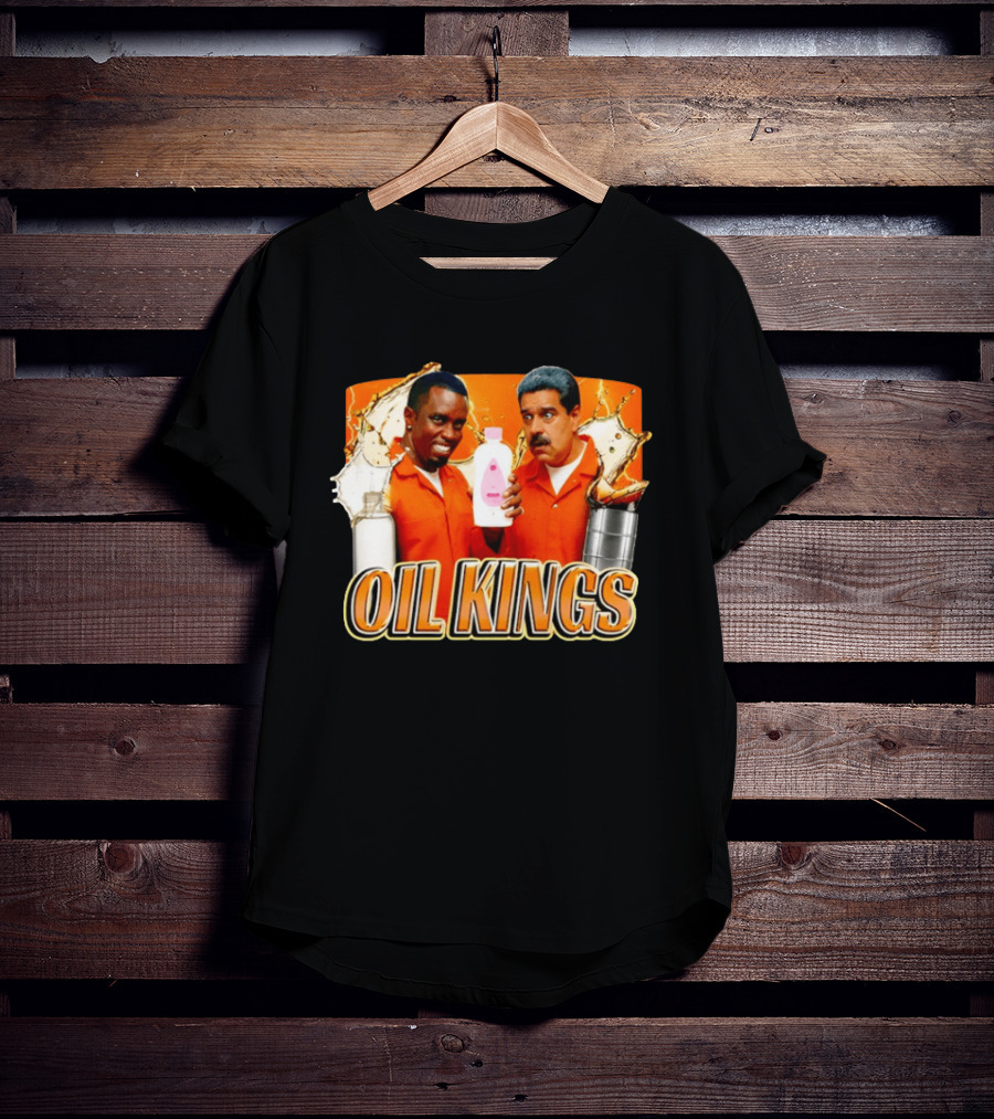 OIL KINGS Diddy Vs Nicolas Maduro Orange Bottles Humor T-Shirt