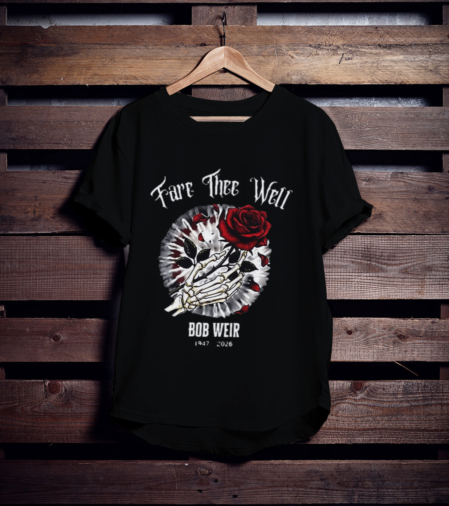 Fare Thee Well Bob Weir Rose Skull 1947 2026 T-Shirt