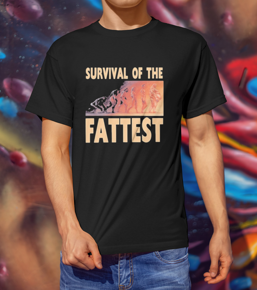 Survival Of The Fattest Evolutionary Humor Fat Wreck Chords T-Shirt