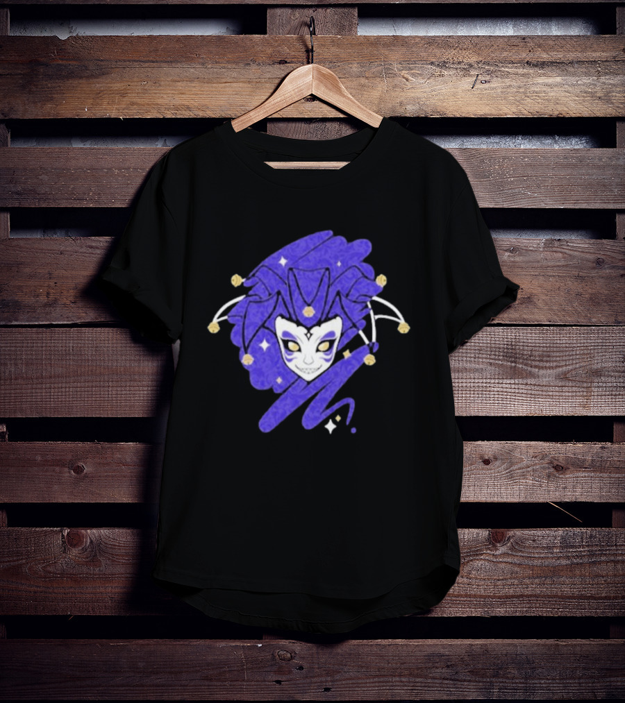 Jabroni Mike Veneto Mask Jester Head Blue Swirl T-Shirt