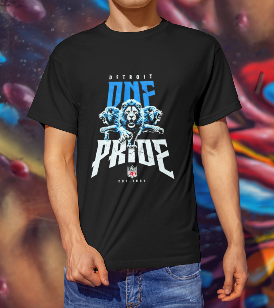 Detroit One Pride 313 Lions Est 1930 T-Shirt
