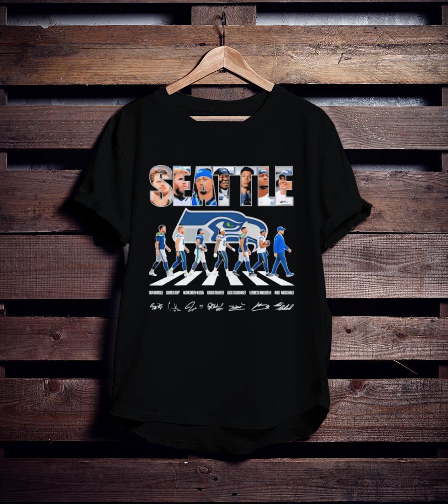 Seattle Seahawks Abbey Road Player Signatures NFL Football Team T-Shirt