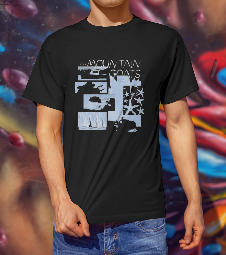 The Mountain Goats Denim Stars And Waves Collage T-Shirt