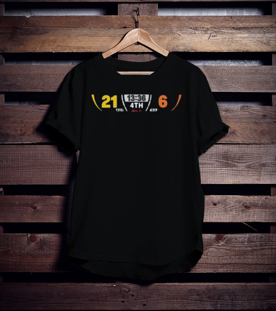 21 6 Football Scoreboard 4th Quarter 13 36 T-Shirt