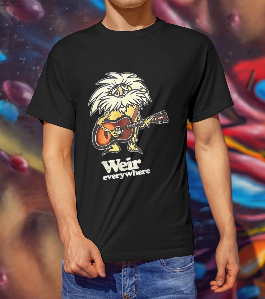 Weir Everywhere Cartoon Character Playing Guitar Grateful Dead T-Shirt